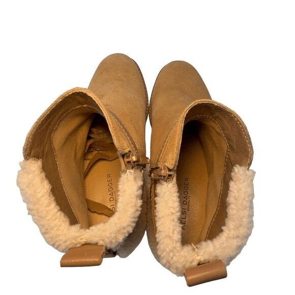 kelsi Dagger Sherpa suede moto bpots size 7 Anthropology - Picture 9 of 11